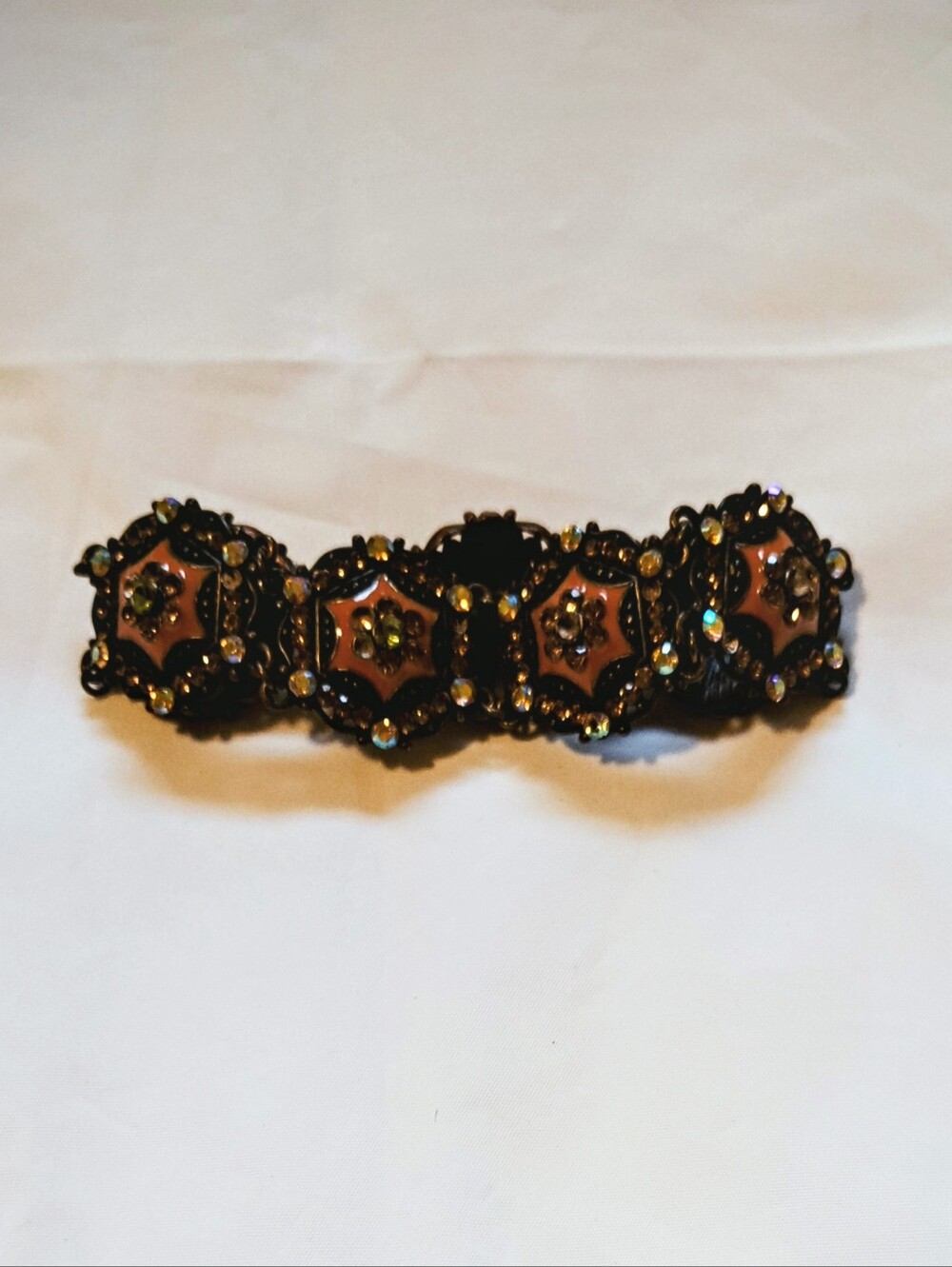 Dark Copper Colored And Enamel Bracelet